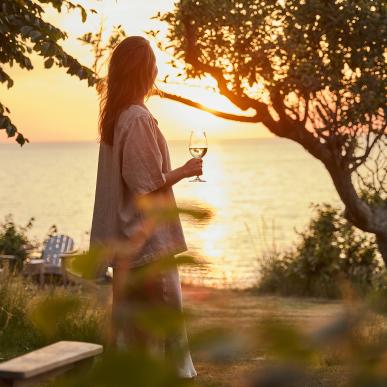 Havudsigt og solnedgang på Helenekilde Badehotel